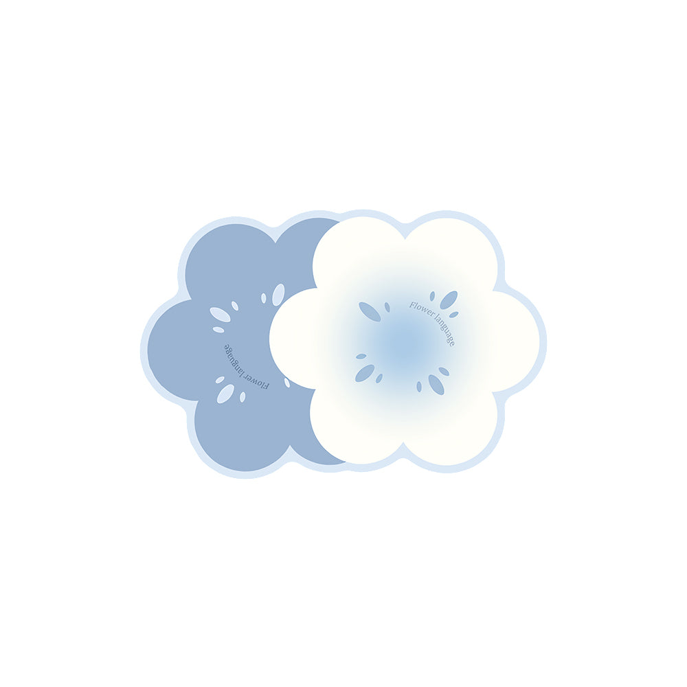 Blue-White Petal Flower Diatomite Bath Mat