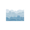 Blue White Ocean Water Ripple Diatomite Bath Mat