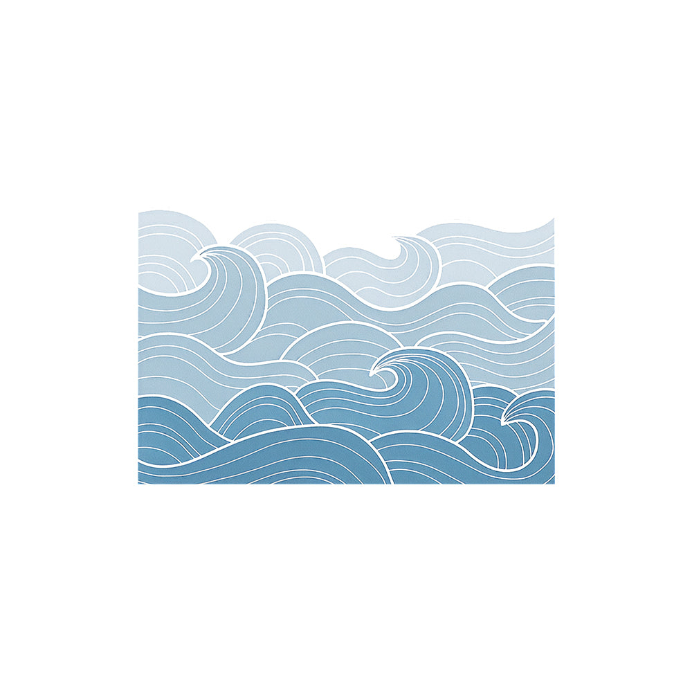 Blue White Ocean Water Ripple Diatomite Bath Mat