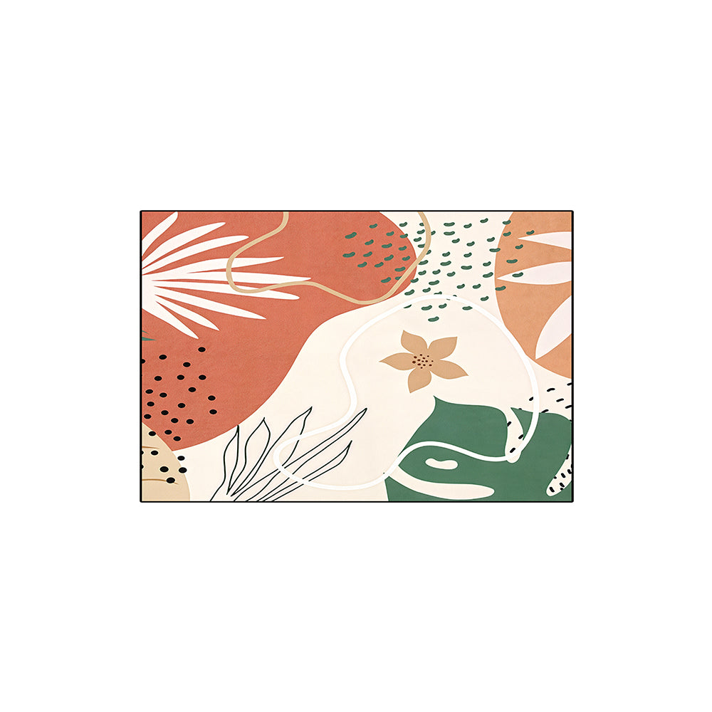 Boho Terracotta Green Floral Coil Bath Mat