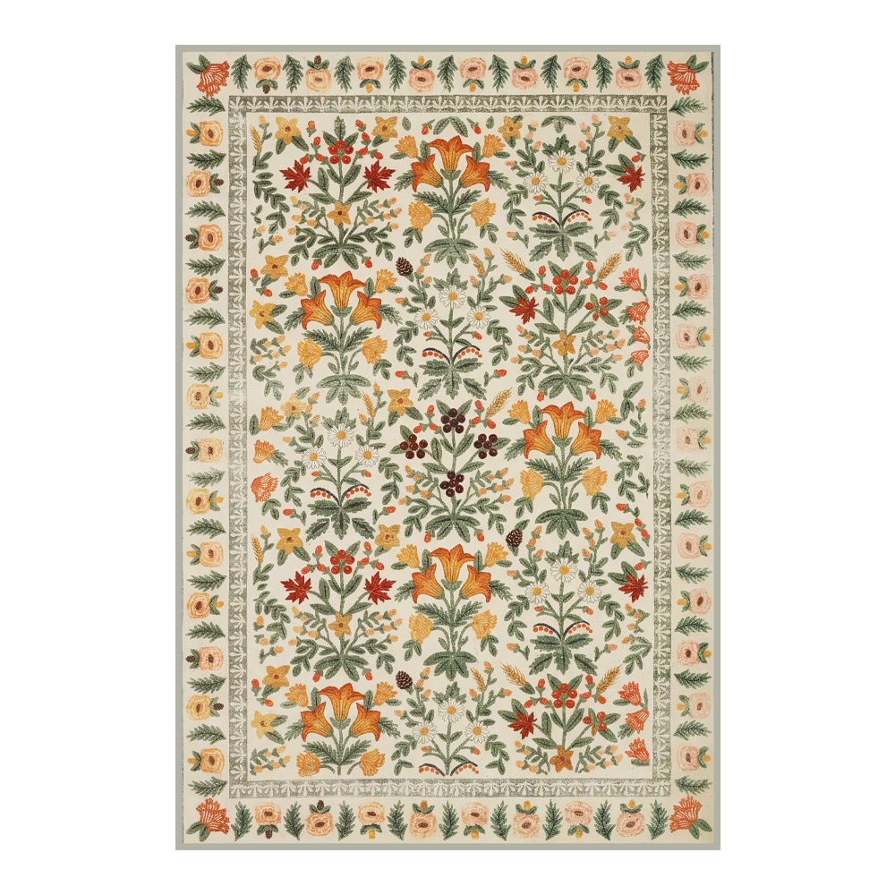 Briara Ivory Orange Botanical Rug
