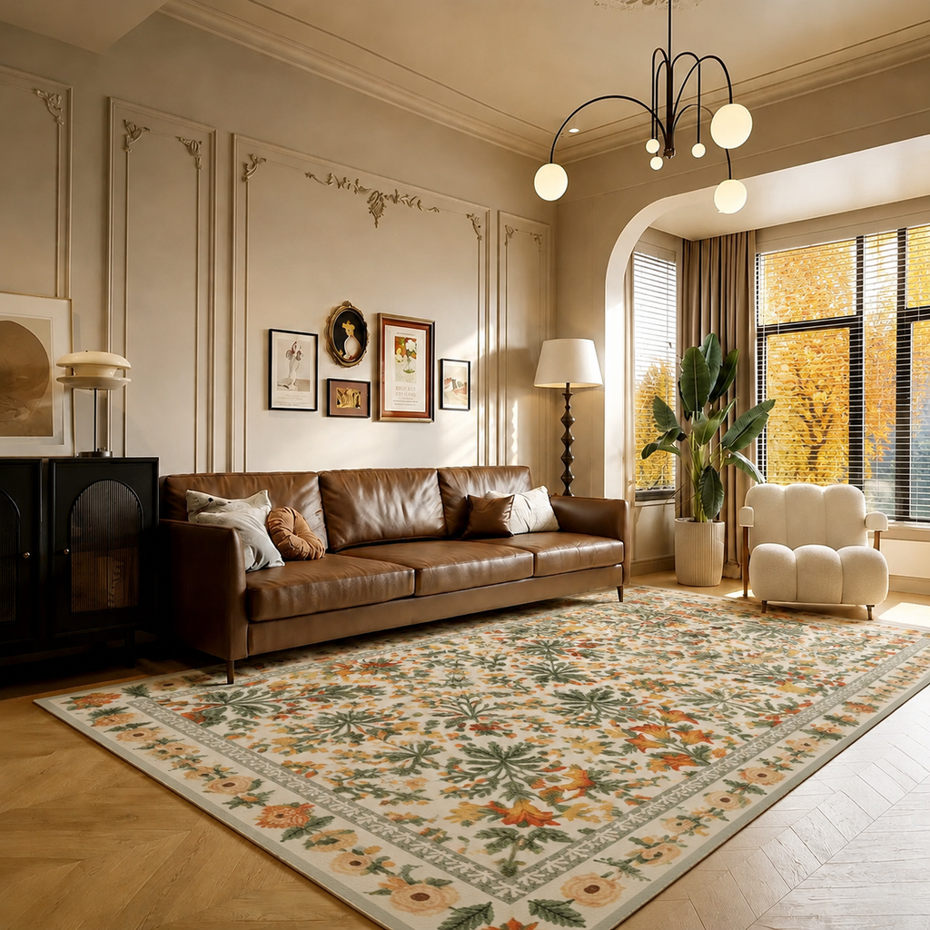 Briara Ivory Orange Botanical Rug