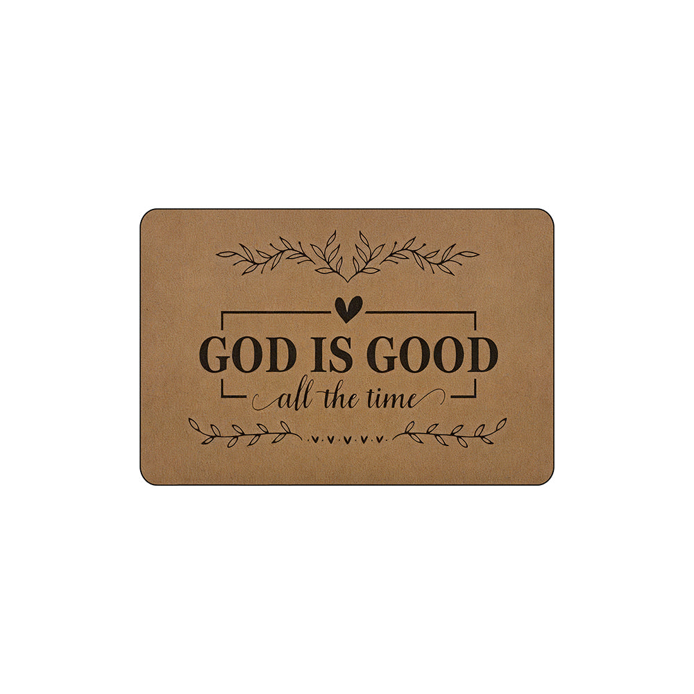 Brown 'God Is Good' Coil Entrance Mat