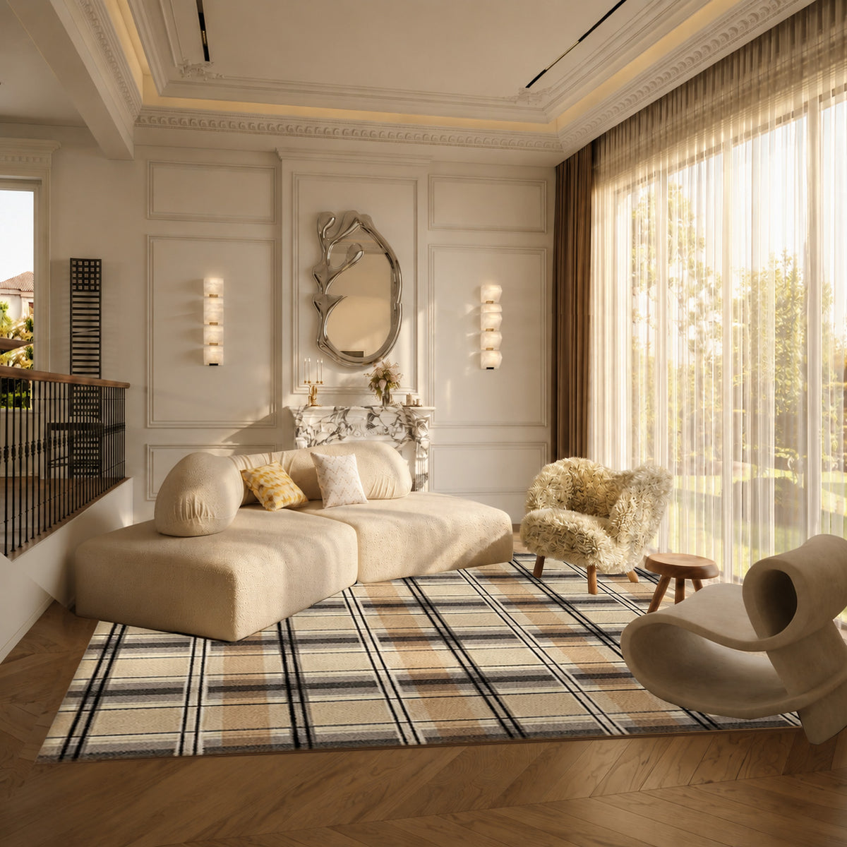 Bryndis Cream Blue Grey Multi Rug