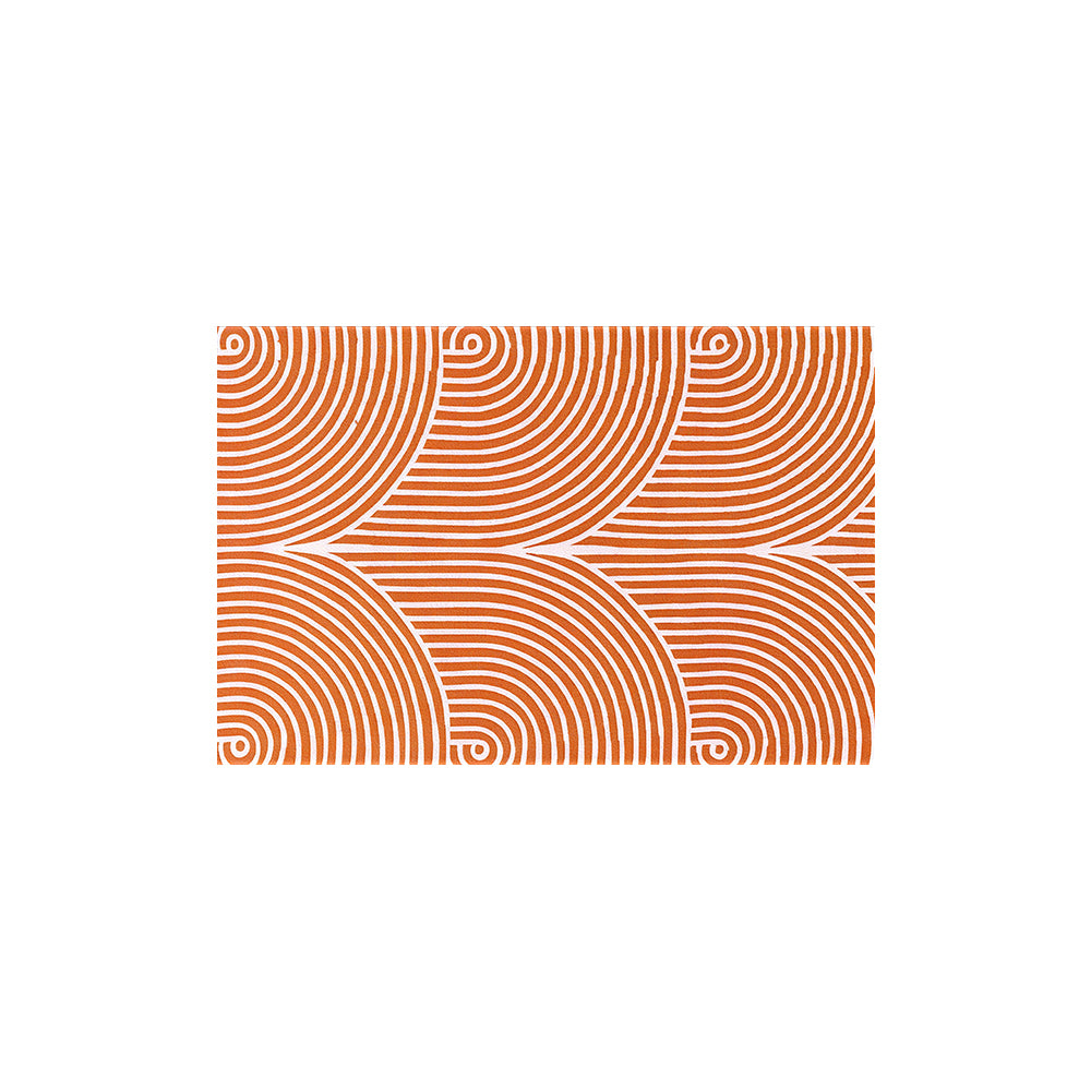 Burnt Orange Concentric Arch Line Coil Bath Mat