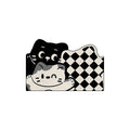 Cartoon Kitten Half Diamond Plaid Coil Entrance Mat