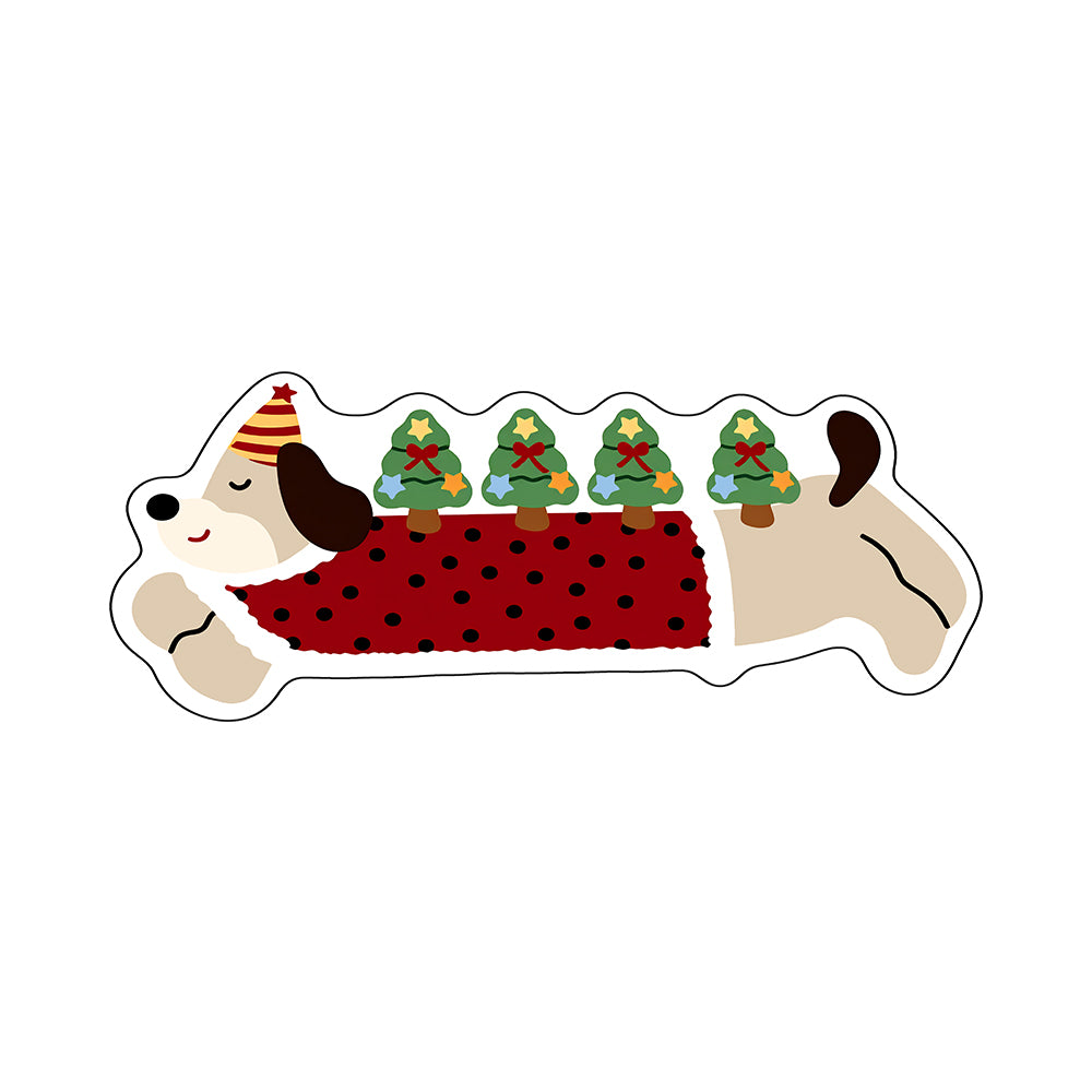 Christmas Dachshund Tree Rug