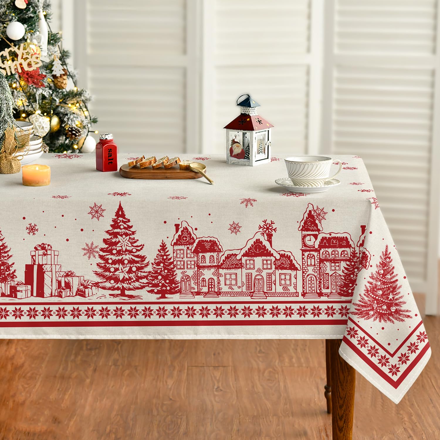 Christmas Town Scene Tablecloth