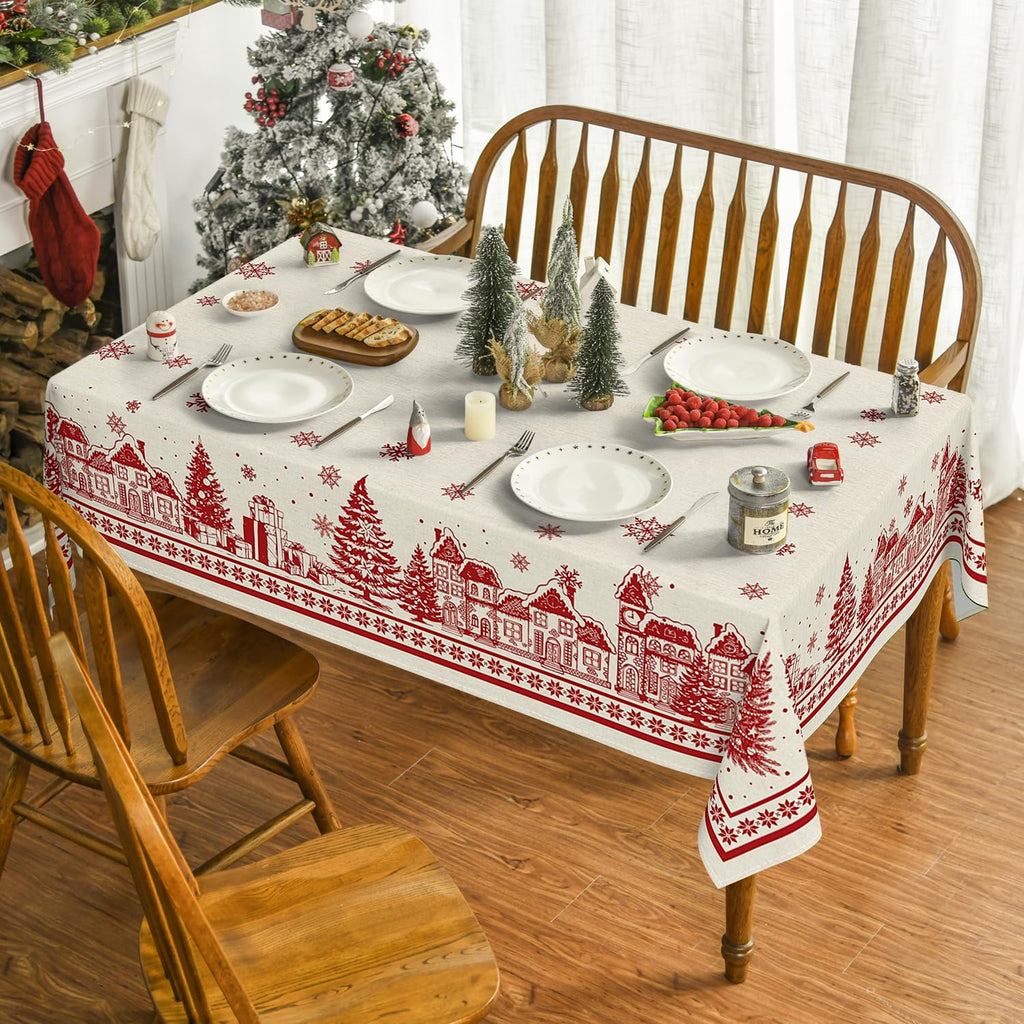 Christmas Town Scene Tablecloth