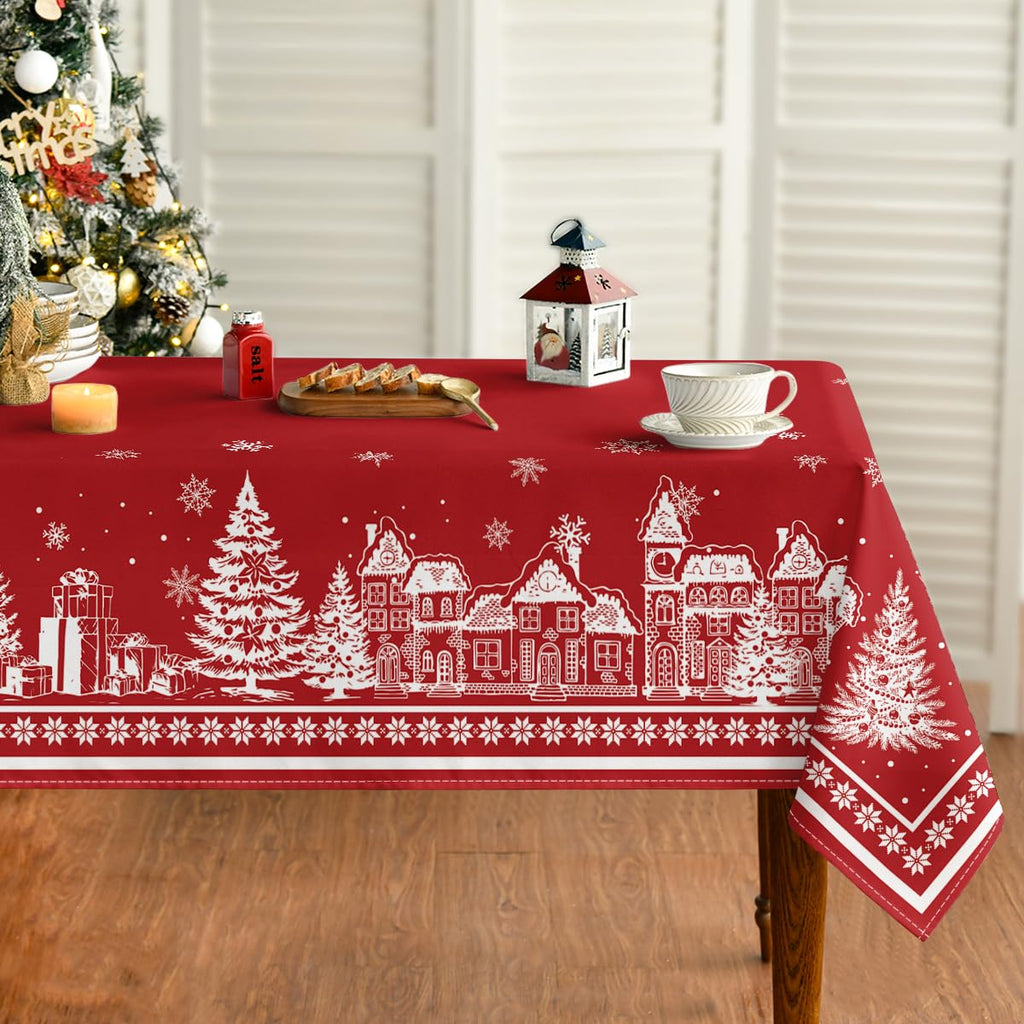 Christmas Town Scene Tablecloth