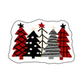 Christmas Tree Red Black Grey Rug