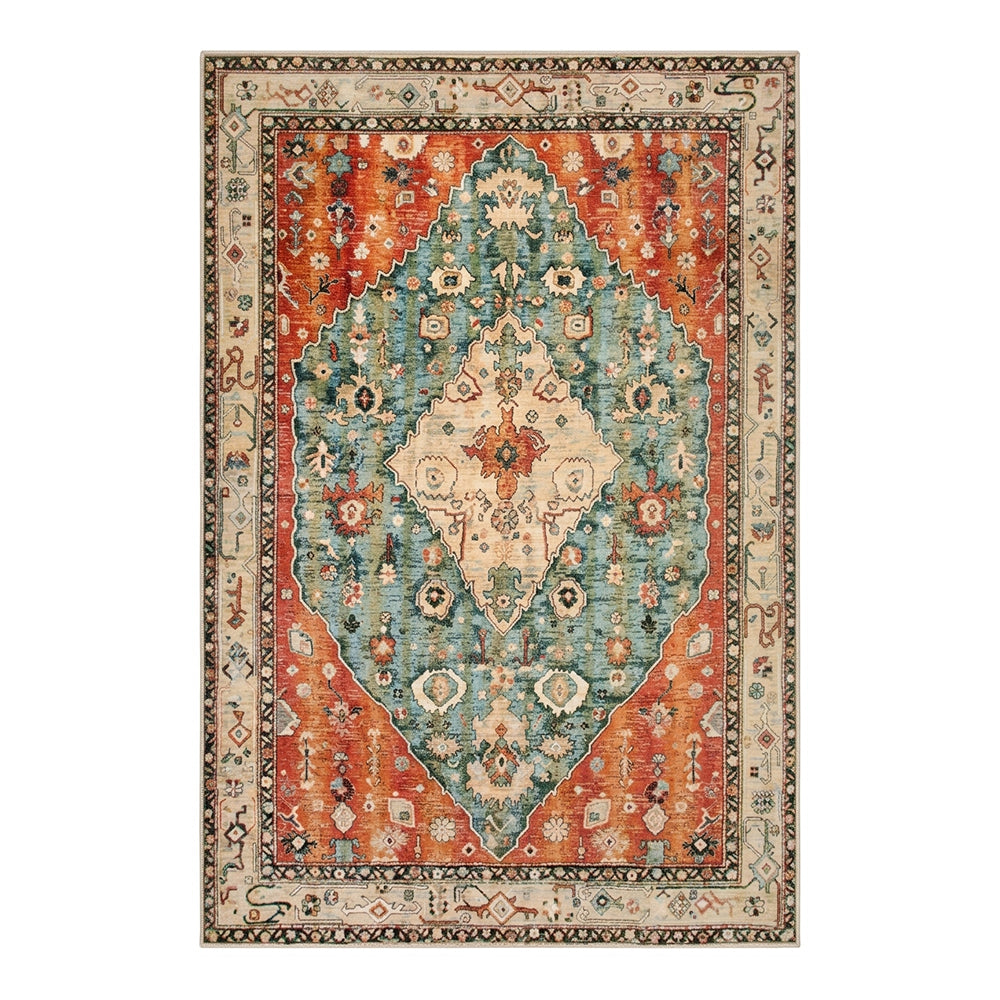 Corin Turquoise Rust Multi-Tone Rug