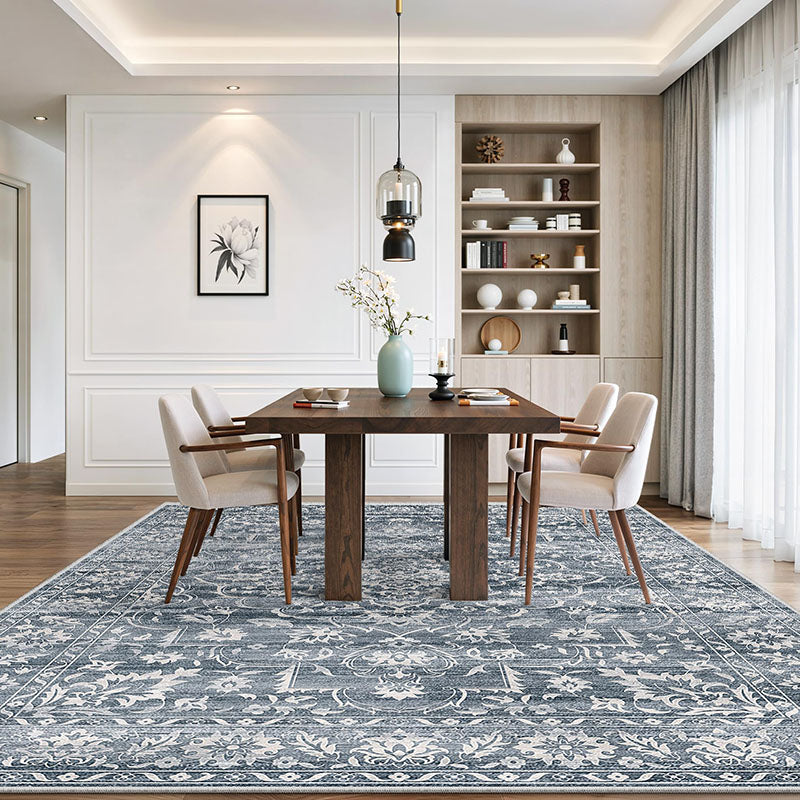 Corinth Navy Blue Neutral Single-Tone Rug