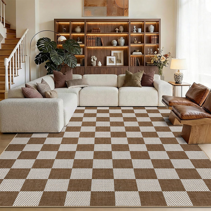 Corvin Ivory Brown Linen Texture Rug