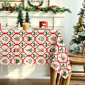 Cute Teddy Bear Lattice Christmas Tablecloth