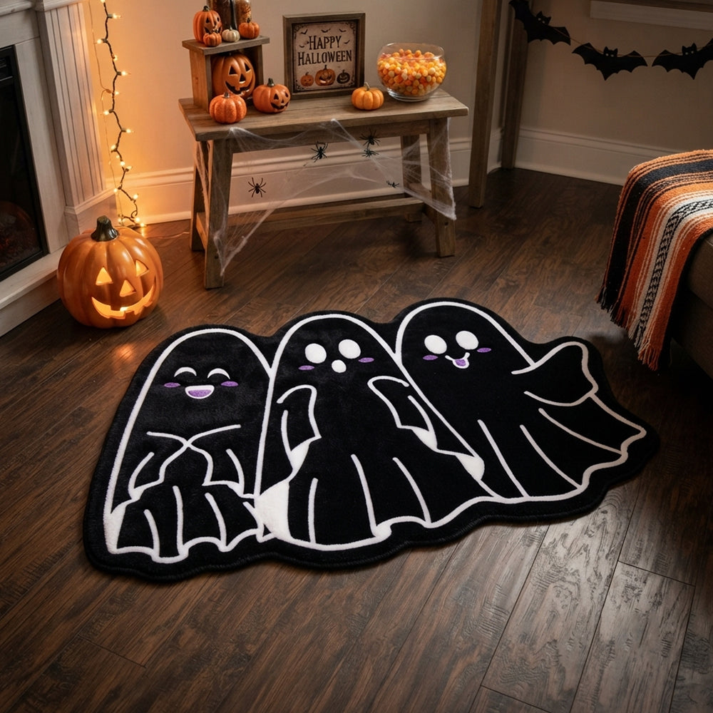 Cute Trio Ghost Halloween Rug