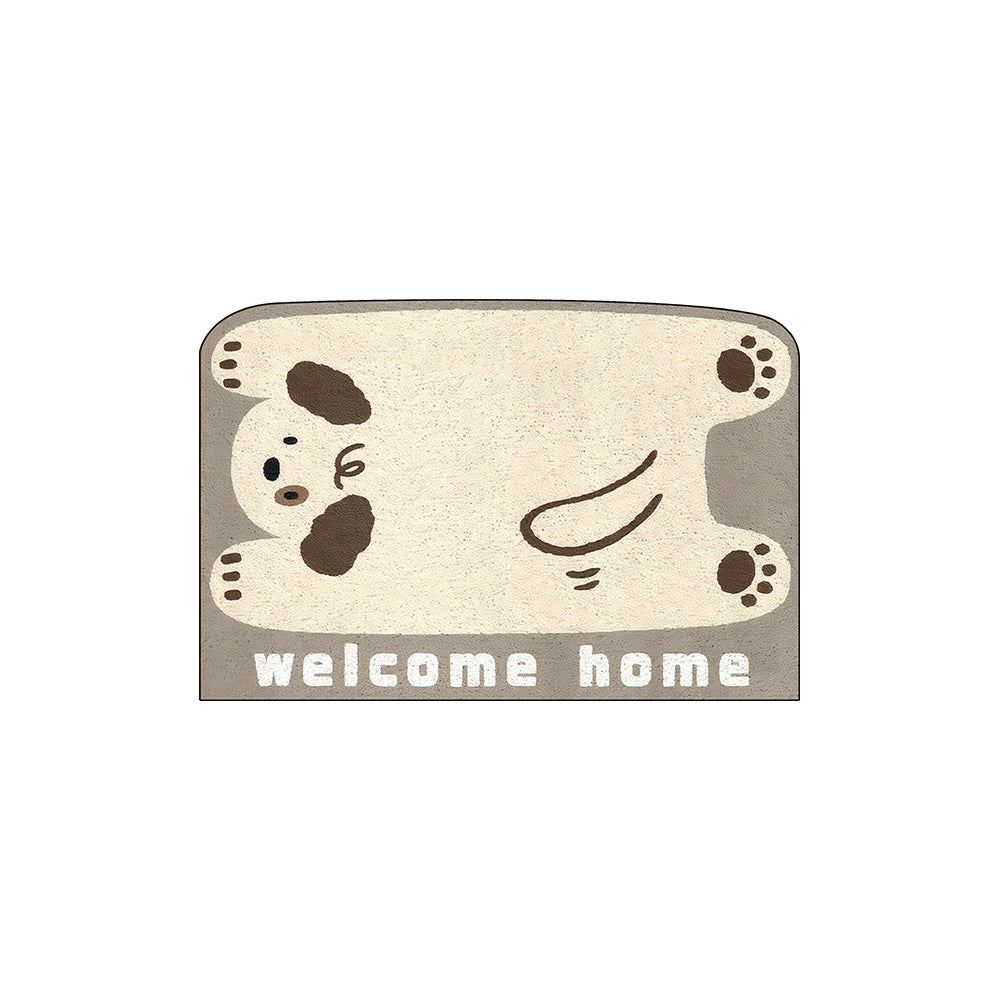 Cute Flat Dog Earth Tone Coil Entrance Mat
