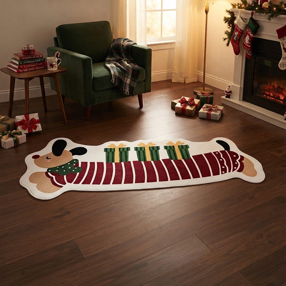 Dachshund Red Stripe Rug