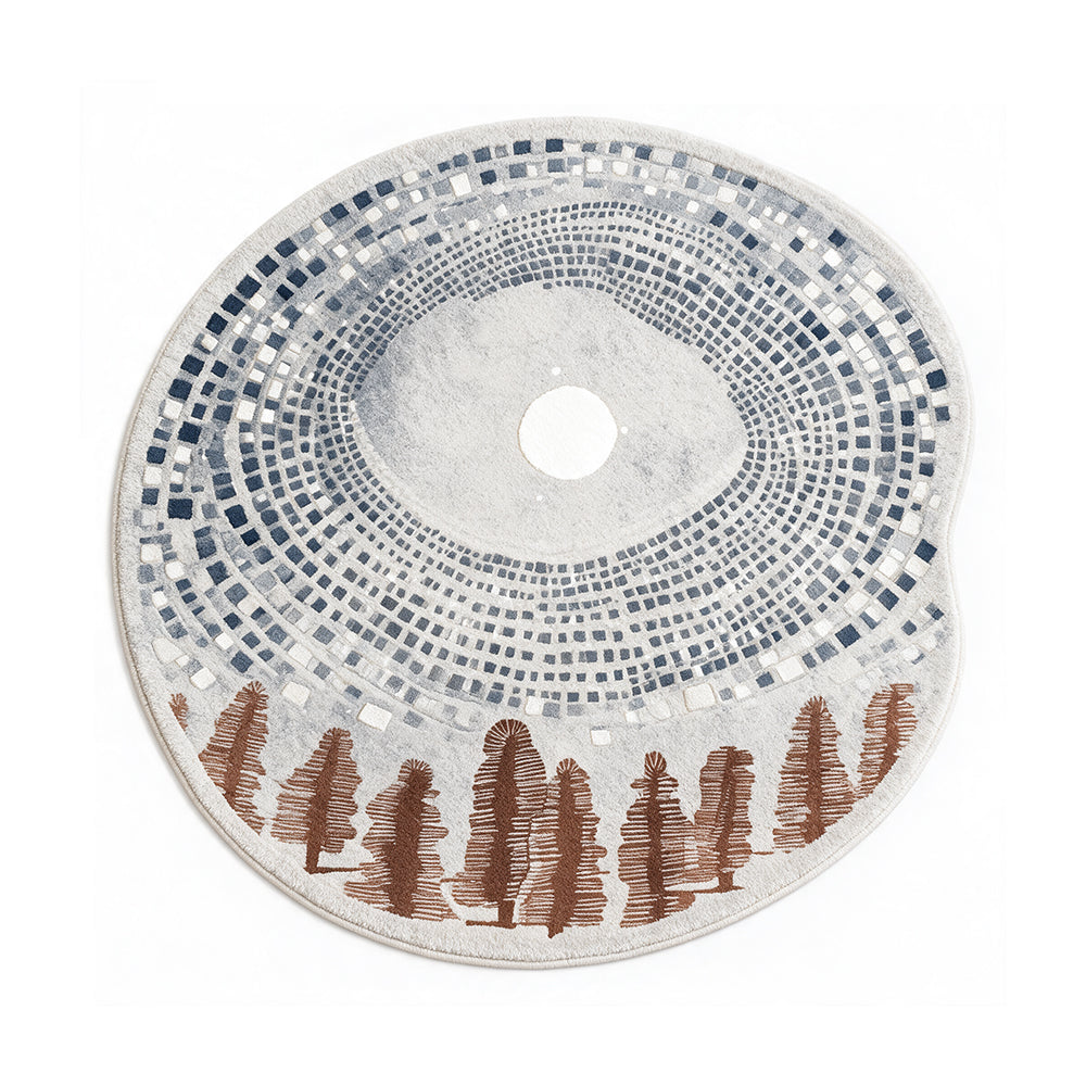 Dana Cream Ivory Slate Blue Moon Rug