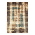 Darien Cream Umber Teal Layered Linear Rug