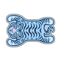 Dima Pastel Baby Blue Striped Lying Tiger Rug
