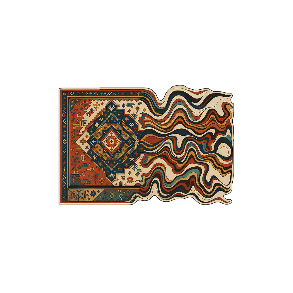 Distorted Wavy Persian Rug Coil Entrance Mat