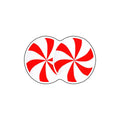 Double Connected Red White Candy Coil Bath Mat