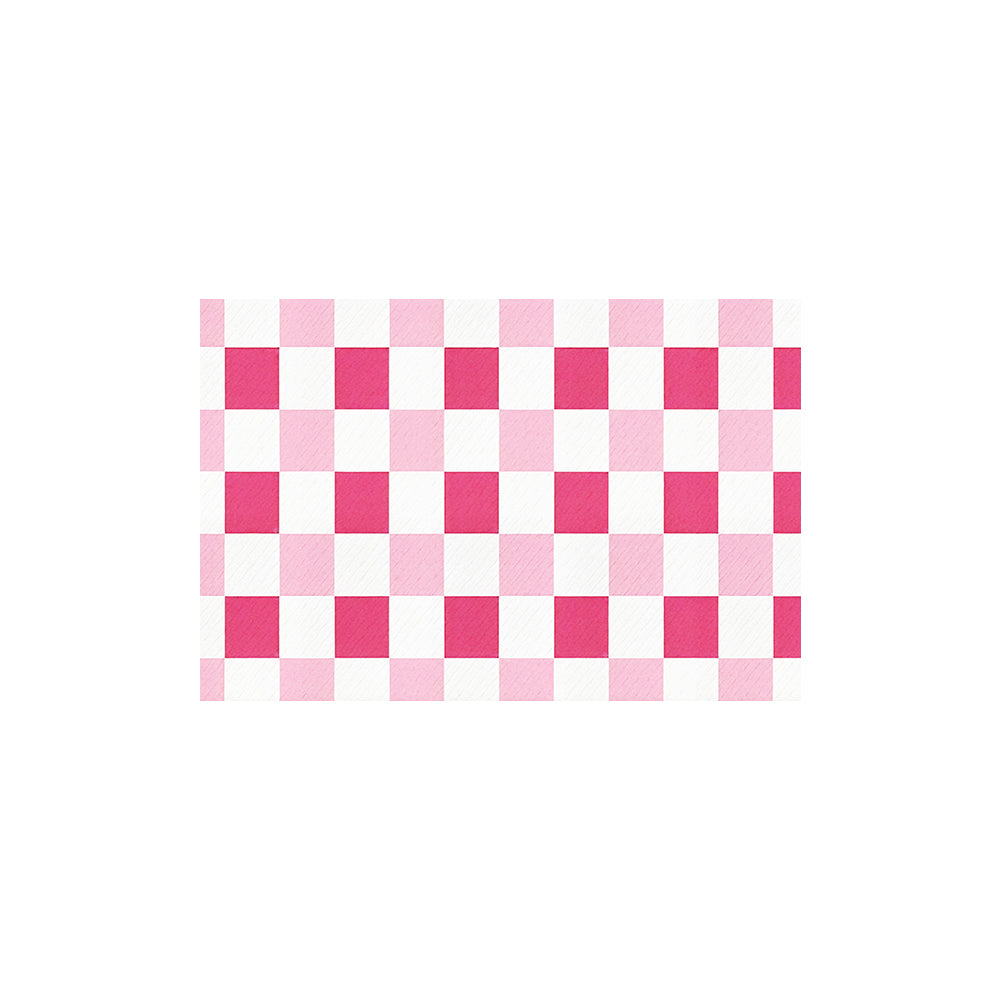 Double Light Hot Pink Checkerboard Coil Bath Mat