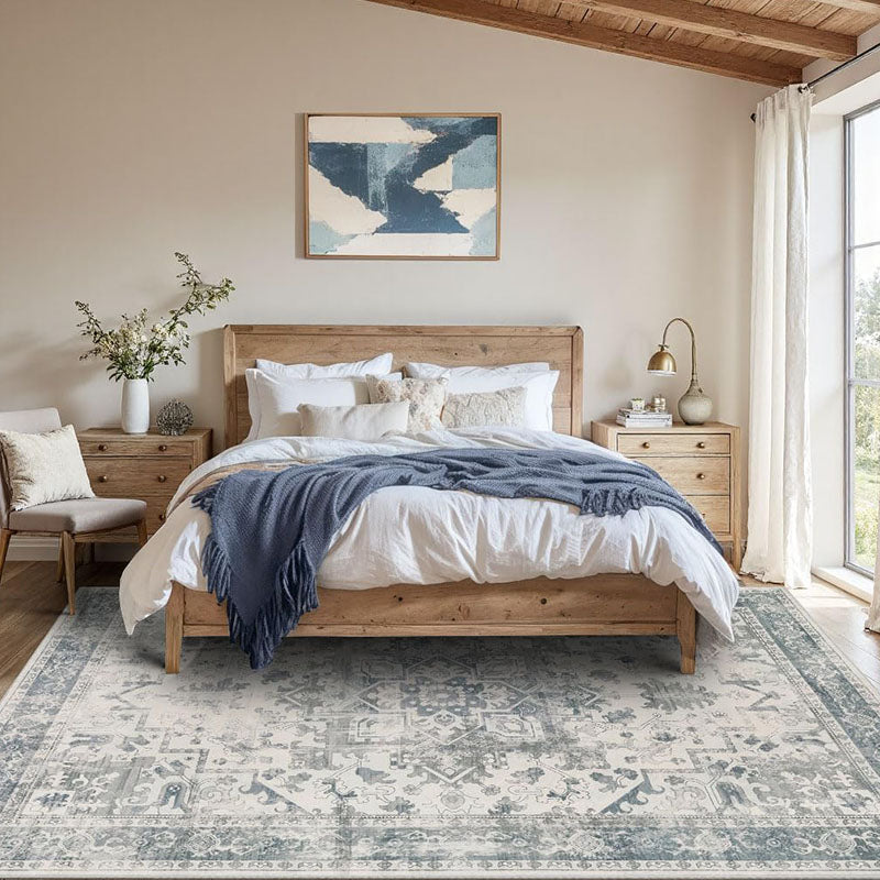 Elthyn Ivory Blue Neutral Oriental Rug