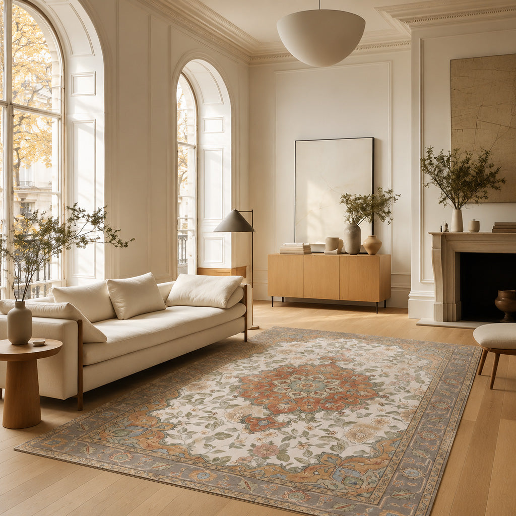 Faelina Cream Terracotta Sage Rug