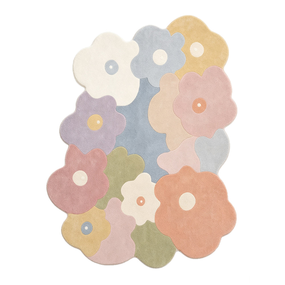 Vera Multi Muted Pastel Flower Rug
