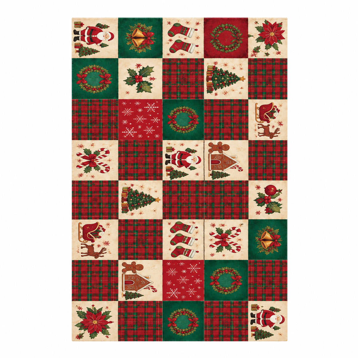 Faye Red Green Apricot Rug
