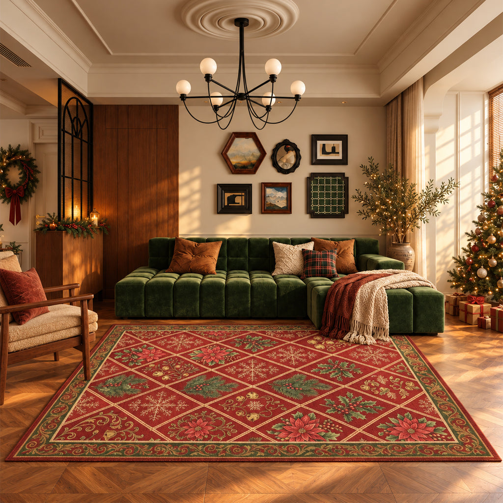 Fern Red Gold Green Rug