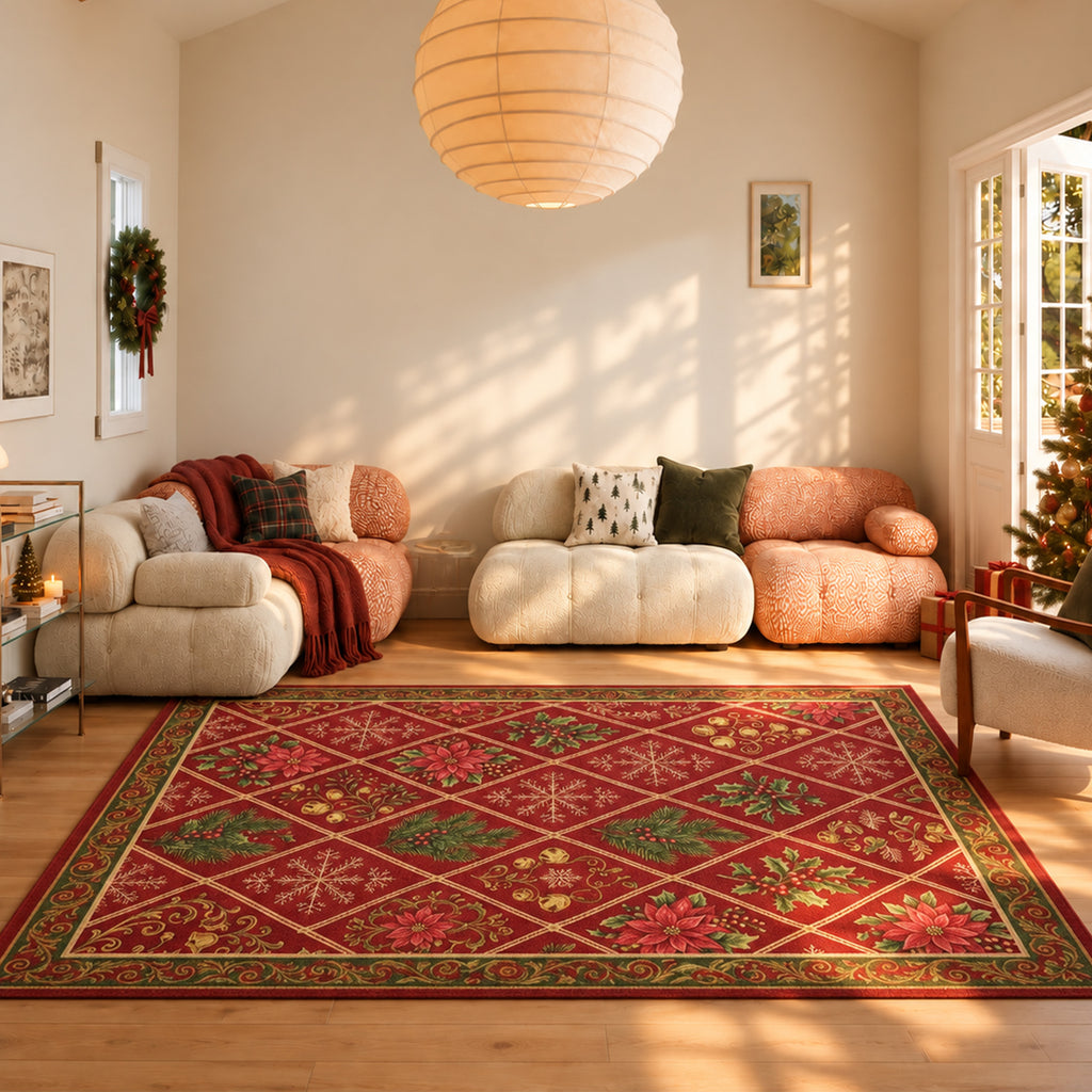 Fern Red Gold Green Rug