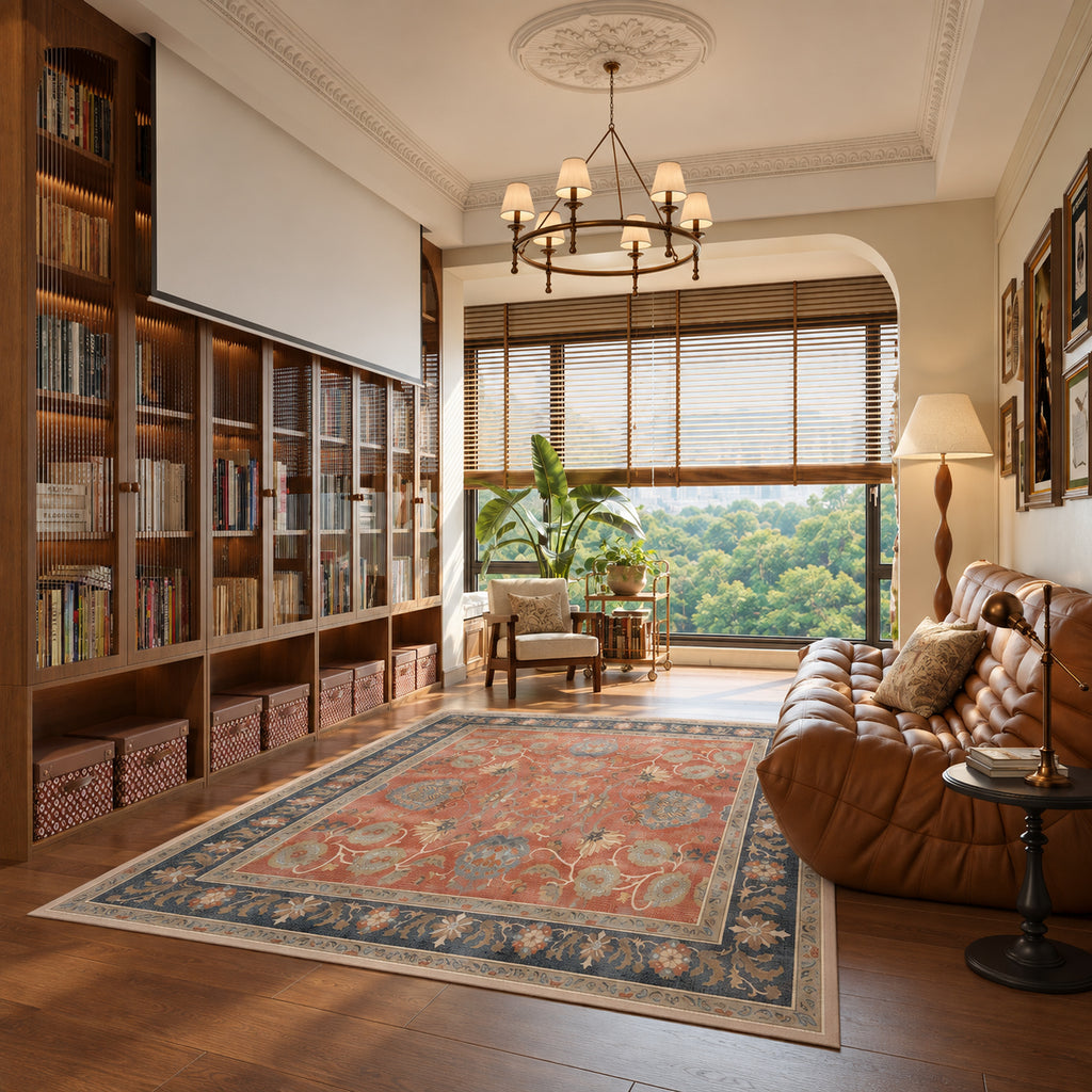 Finley Rust Red Slate Blue Rug