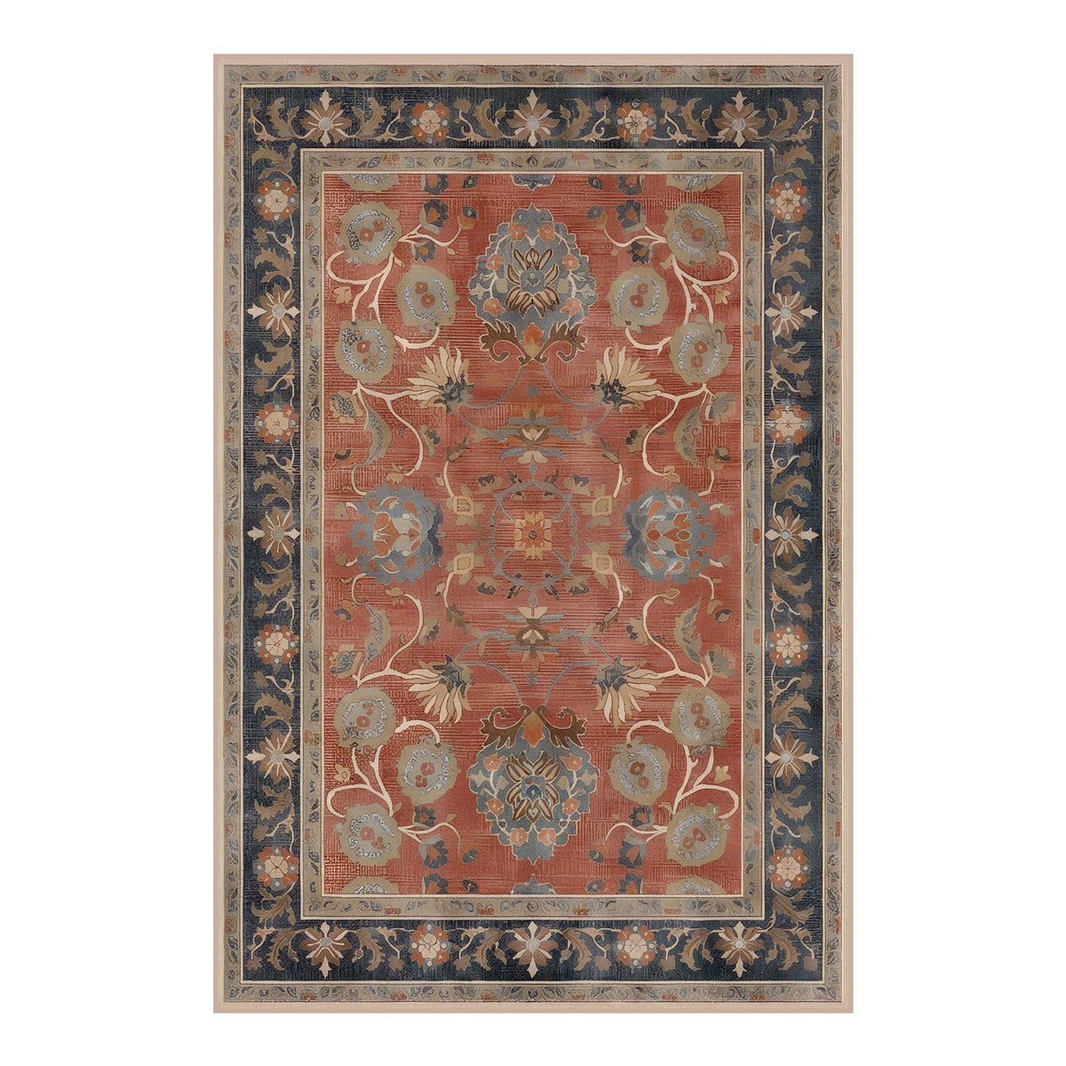 Finley Rust Red Slate Blue Rug