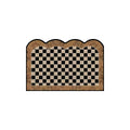 Floral Border Black White Check Diatomite Bath Mat