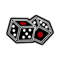 Florine Black White Red Two Dice Rug