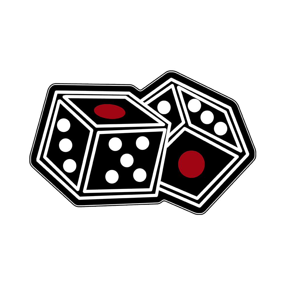 Florine Black White Red Two Dice Rug