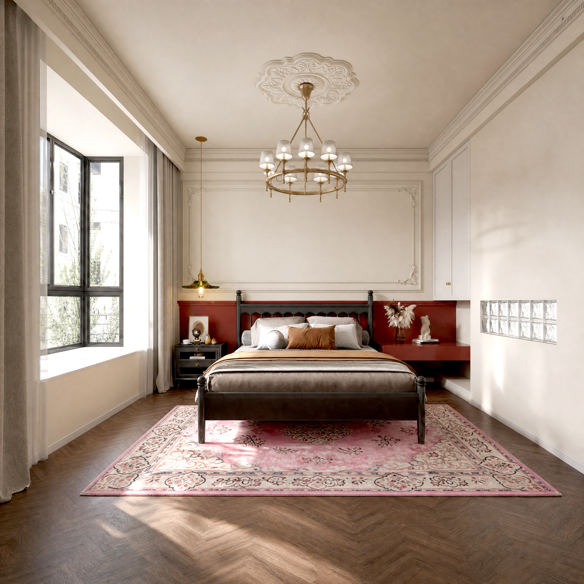 Genevieve Pink Beige Rug