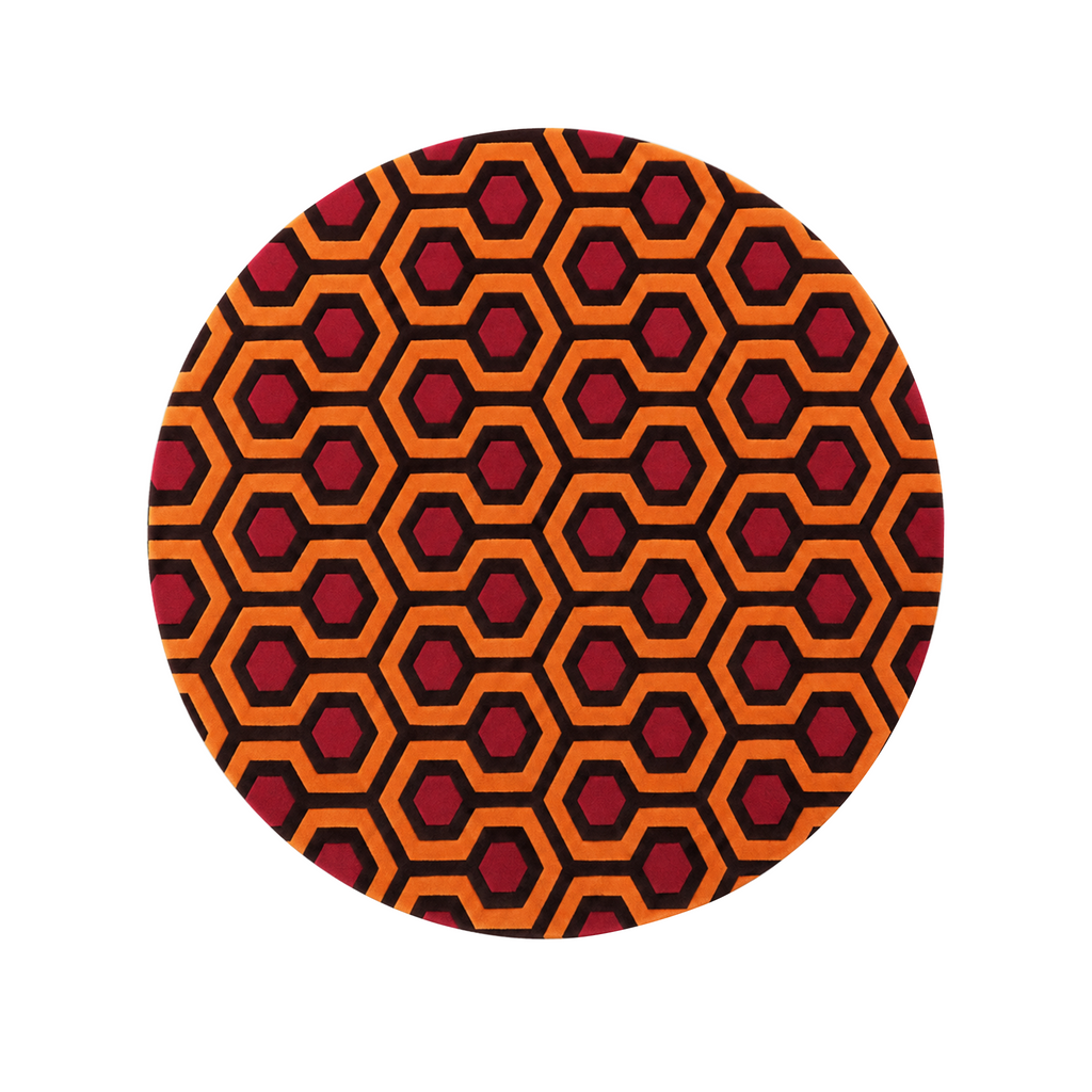 Geometric Hexagon Round Rug