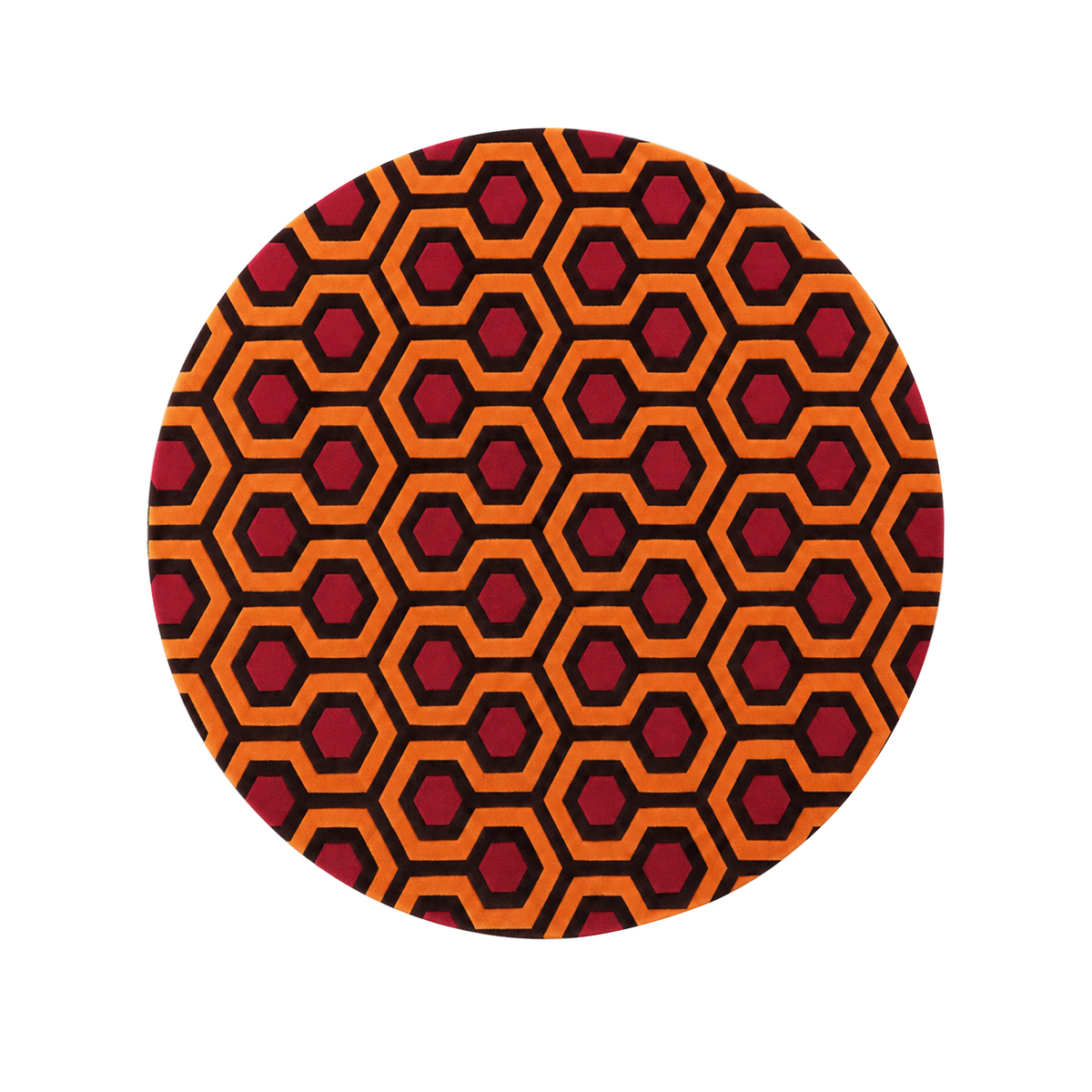 Geometric Hexagon Round Rug