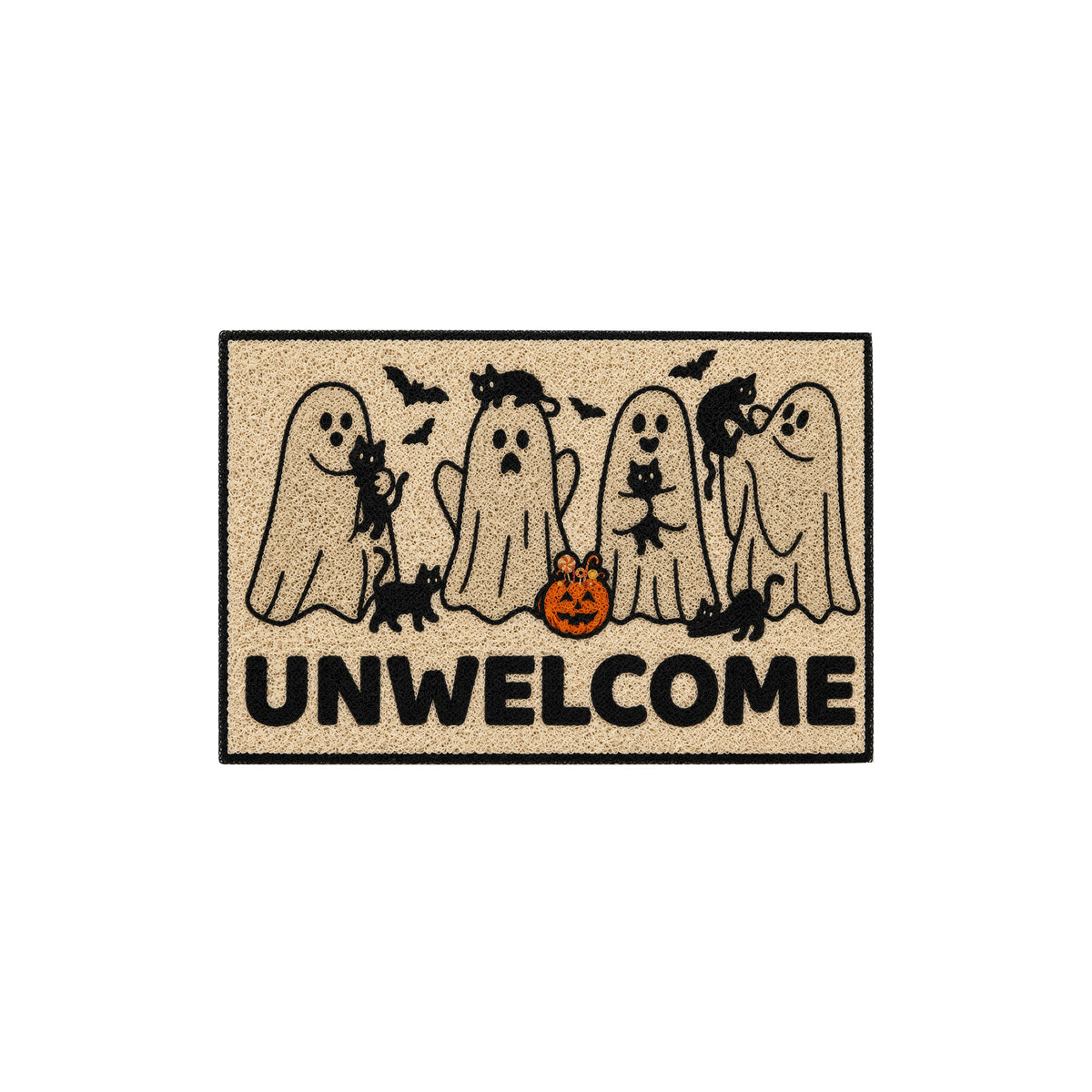 Ghost Black Cat Coil Entrance Mat
