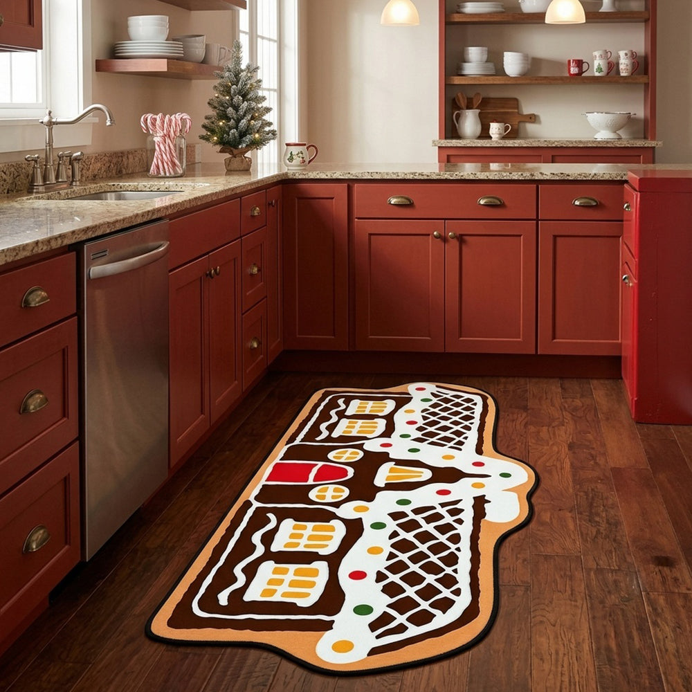 Gingerbread House Christmas Rug