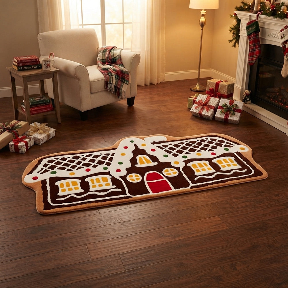 Gingerbread House Christmas Rug