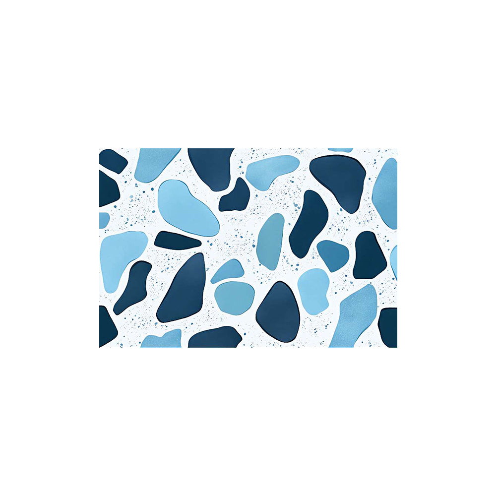 Gradient Blue Irregular Pebble Speckle Coil Bath Mat