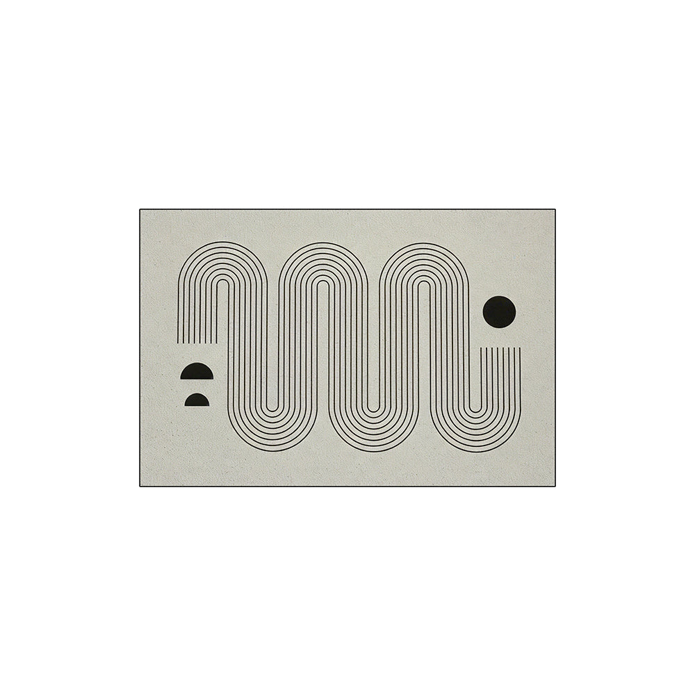 Gray Black Curved Line Geometric Coil Entrance Mat