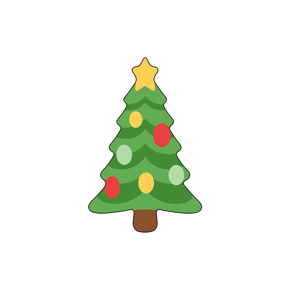 Green Multicolor Christmas Tree Rug