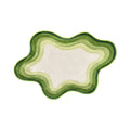 Green Piped Border Gradient Wavy Irregular Rug