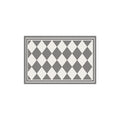 Grey White Framed Argyle Diamond Coil Bath Mat
